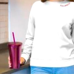 Workshop republic clothing white sweatshirt believe embroidered in red size XS